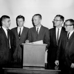 1961 Congress Debating Society members Bill Rudloff, Jerry Traylor, Richard Anderson, Dean Popplewell and Jackie Smith