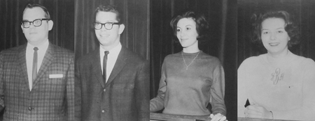 1963 Oratorical winners: Ogden: George E. Smith; Robinson: Brack A. Bivens; AAUW: Nancye Miller; SNEA: Judy Bohannon