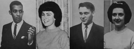 1964 Oratorical winners: Ogden: Edgar Goins; AAUW; Carole Hooper; Robinson: Doug Hundley, SNEA: Margaret Gentry