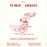 1977 poster for exhibition debate with Murray State U