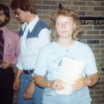 (l-r) April 1979, Larry Caillouet, Mark ___, and Roxanne Seiler (now Cordonier)