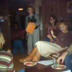 December 1978, Brent Shockley, Ken Ladd, Diana Caillouet, Vickie Cardot, Joe Cardot (grad asst) and Roxanne Seiler (now Cordonier) @ Forensic Union Christmas Party @ Larry Caillouet's