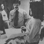 26 April 1981 (Park City Daily News) Seth Hawkins, Larry Caillouet and Melayna Brown (now Tinsley) discuss scheduling for NFA nationals (hosted @ WKU)