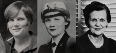 Lillian Mae Johnson at three phases of her life: 1927, est. mid-1940s, and in a 1967 yearbook