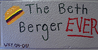 Photo of cinder block painted by Beth Berger, class of 2008