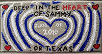Photo of cinder block painted by Samantha Harrison, class of 2010