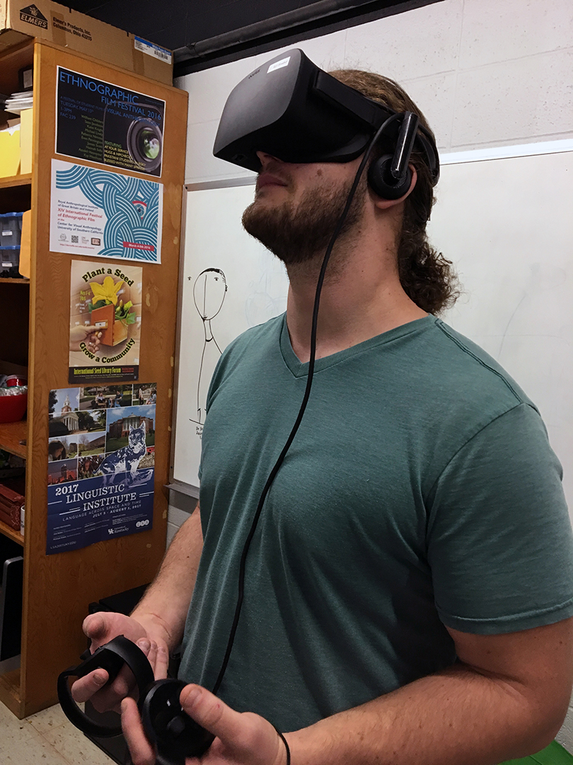 William Childers using Virtual Reality Headset