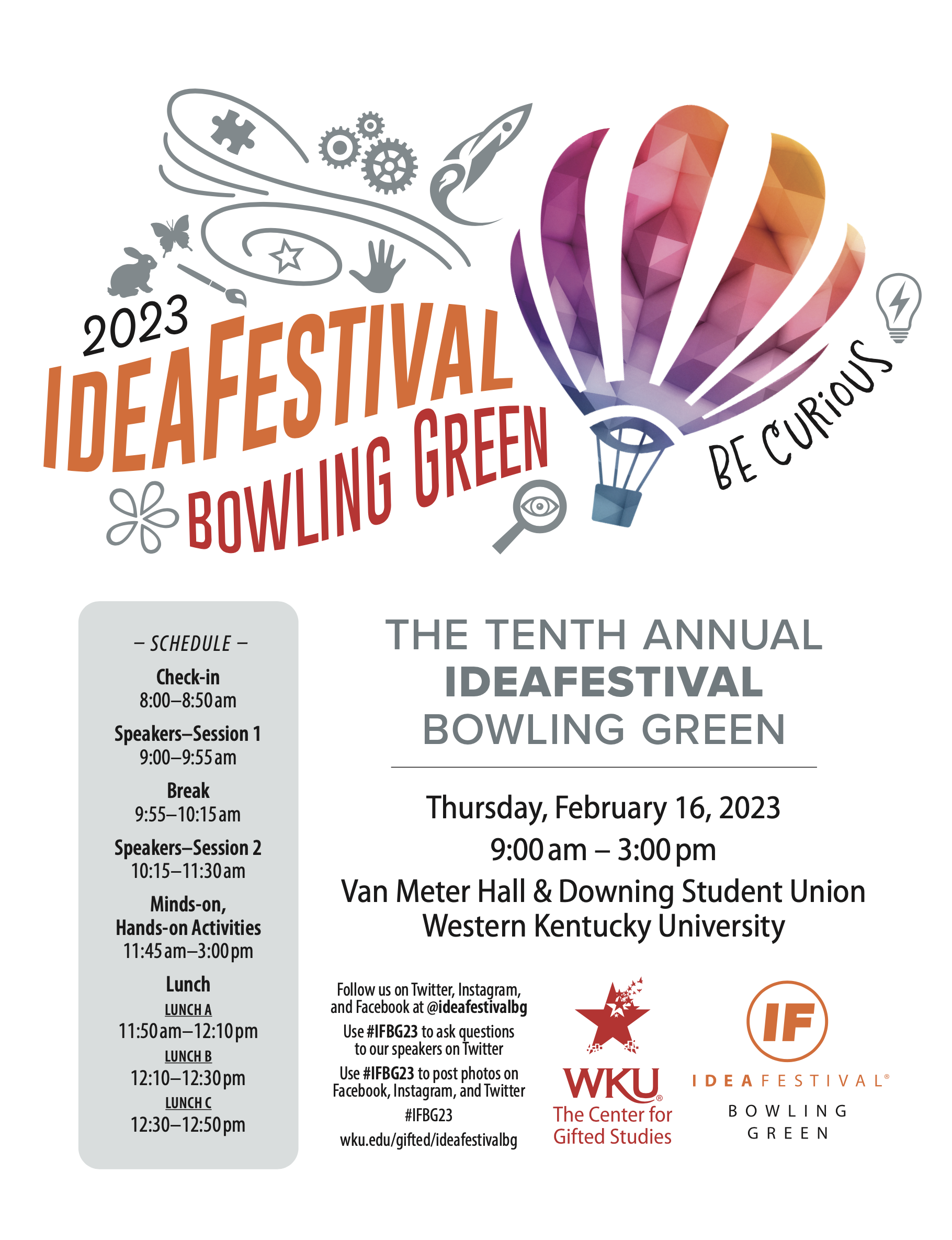 cover of the ideafestival bg program with the date, location and general itinerary 