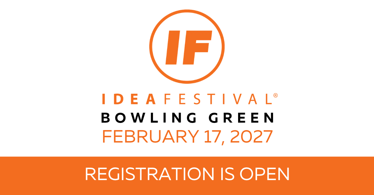 graphic announcing reigstration is open for the 2027 IdeaFestival Bowling Green