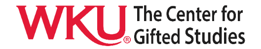 Western Kentucky University's The Center for Gifted Studies logo
