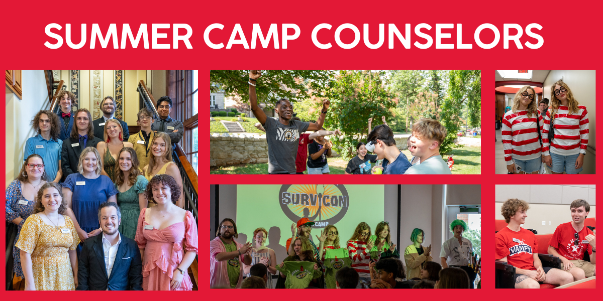 graphic collage of summer camp counselors