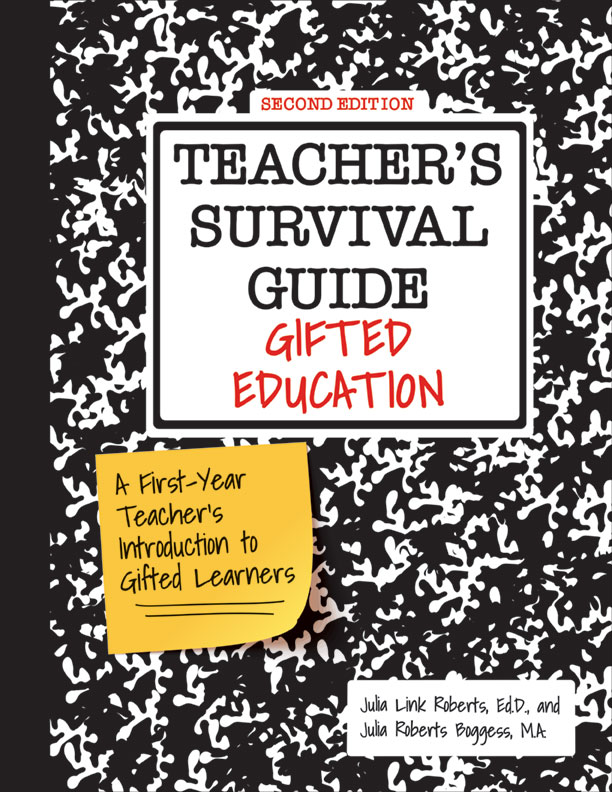 composition notebook cover of a textbook titled Teachers Survival Guide: Gifted Education