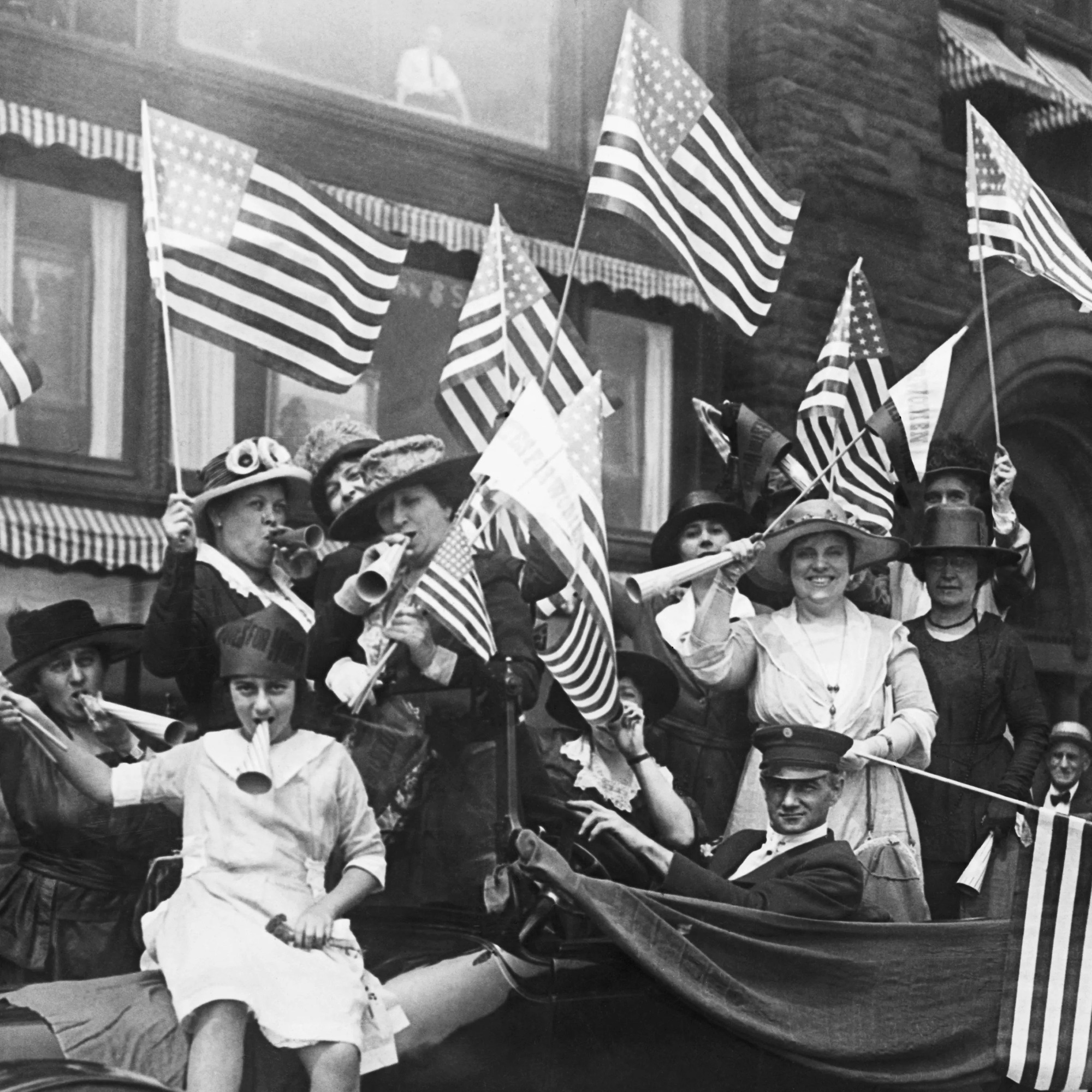 Suffragettes celebrating 19th Amendment, 1920 Suffragettes celebrating 19th Amendment, 1920