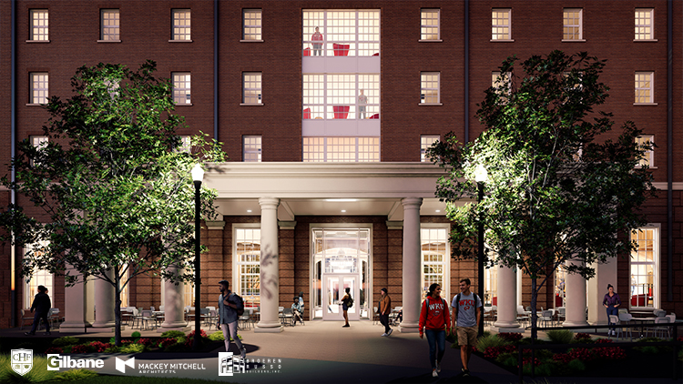 exterior rendering of new wku residence hall