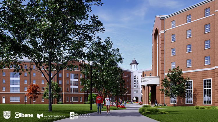 exterior rendering for new wku residence hall