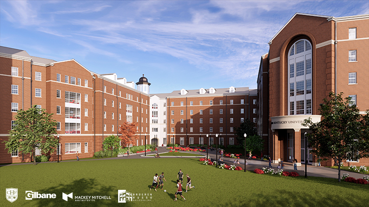 exterior rendering of new wku residence hall