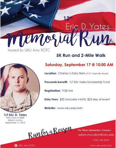 WKU ROTC to host Eric D. Yates Memorial Run Sept. 17