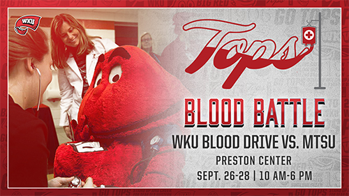 Annual WKU vs. MTSU blood drive Sept. 26-28