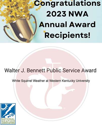 White Squirrel Weather receives national public service award