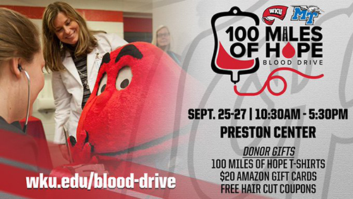 Annual 100 Miles of Hope Blood Drive Sept. 25-27