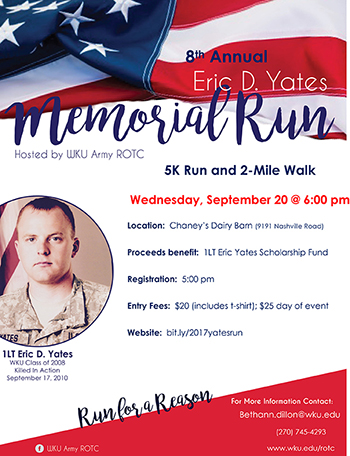 8th annual Eric D. Yates Memorial Run set for Sept. 20
