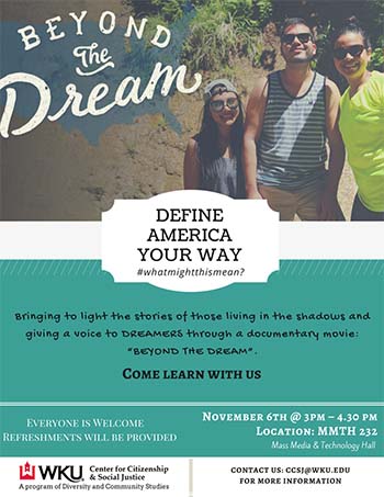 WKU CCSJ to present 'Beyond the Dream' Nov. 6 as part of International Education Week Dialogue Series