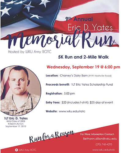 9th annual Eric D. Yates Memorial Run set for Sept. 19