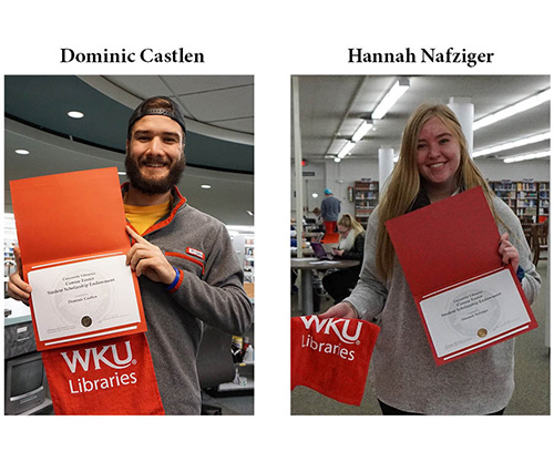 Hannah Nafziger and Dominic Castlen are first recipients of the Connie Foster Student Scholarship Endowment