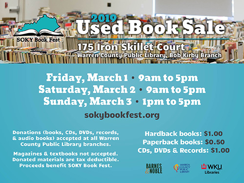 Used Book Sale March 1-3 to benefit SOKY Book Fest