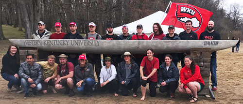 WKU concrete canoe team participating in 2019 national competition