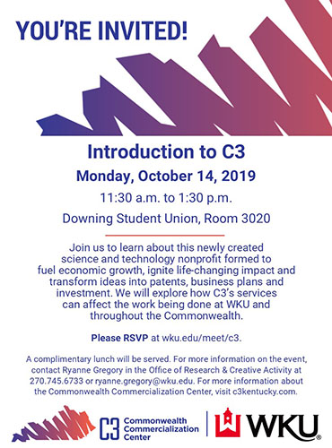 WKU hosting sessions Oct. 14 on C3 partnership for technology transfer