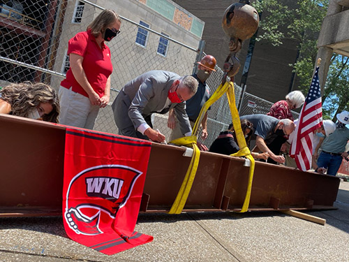 WKU Commons at Helm Library marks construction milestone