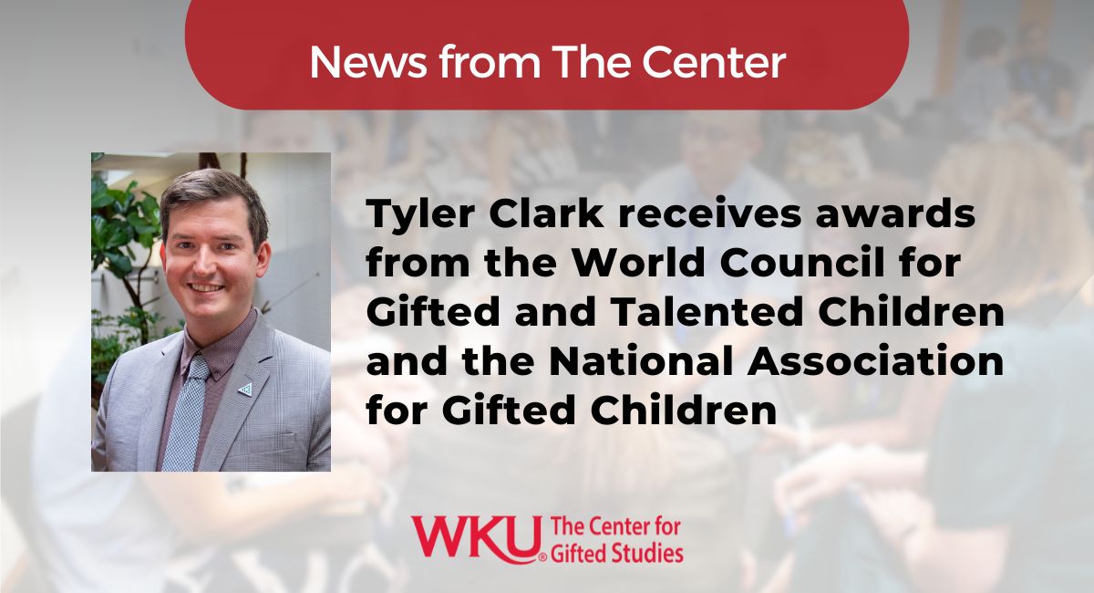 Tyler Clark receives awards from the World Council for Gifted and ...