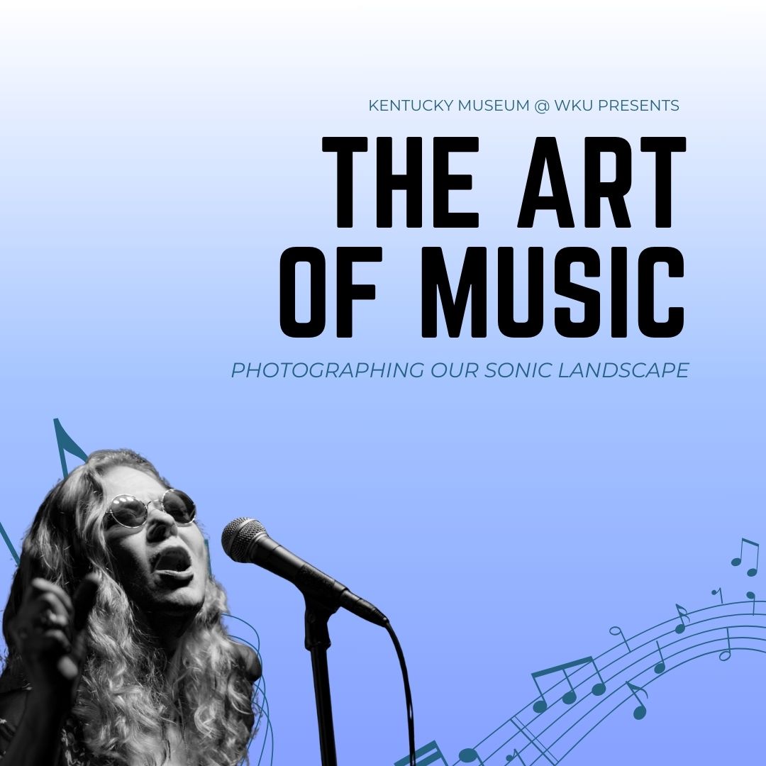Art of Music words with image of Jonell Mosser signing into a microphone