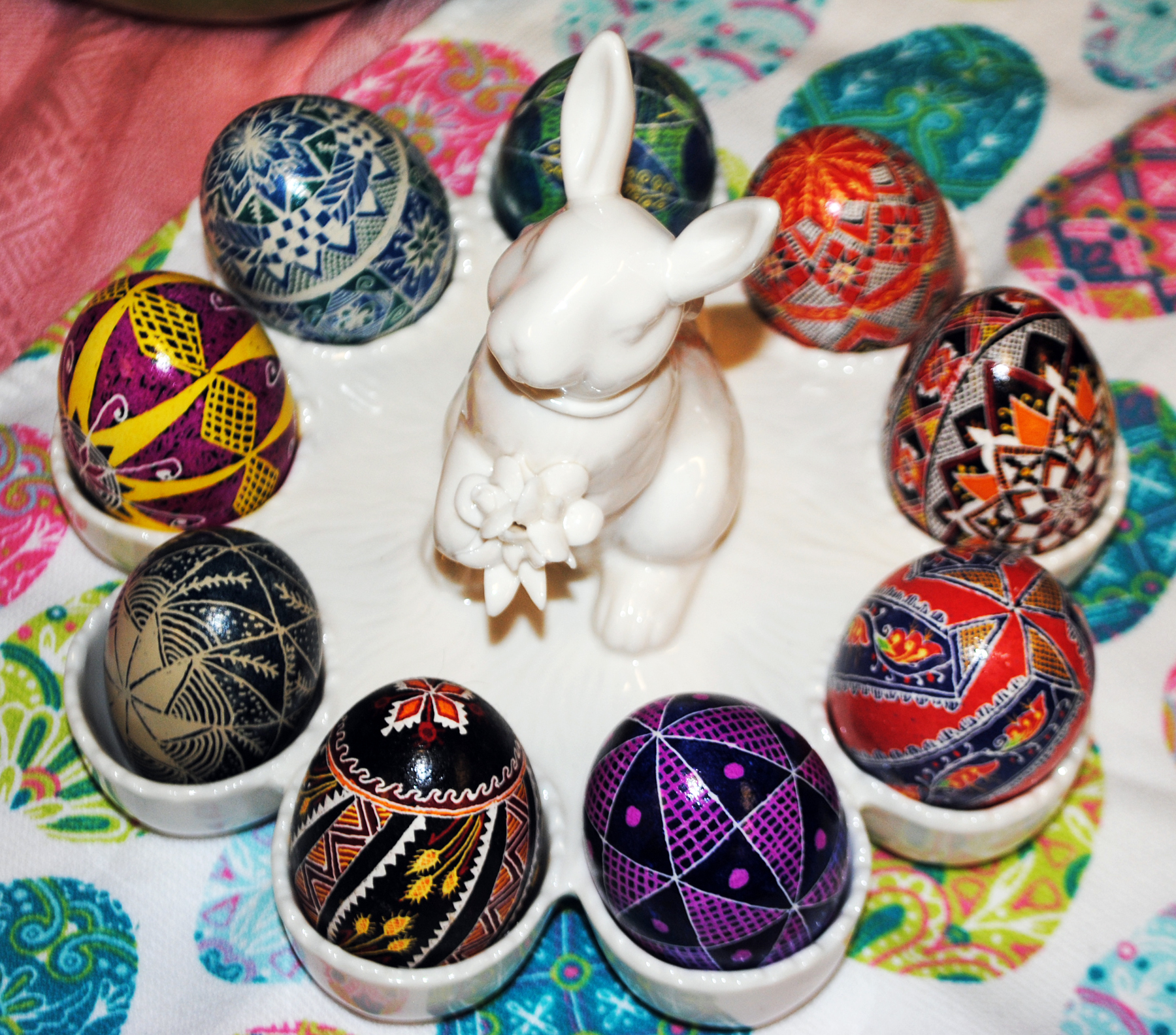 Pysanky dyed eggs