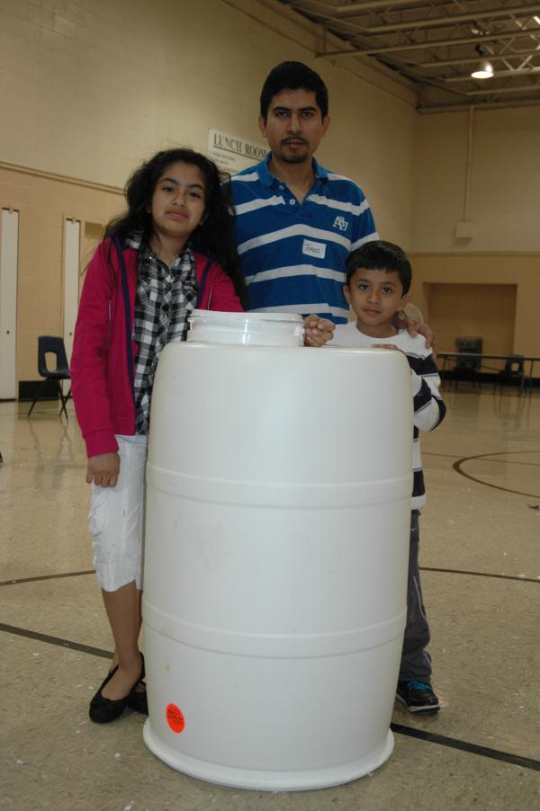 Completed rain barrel