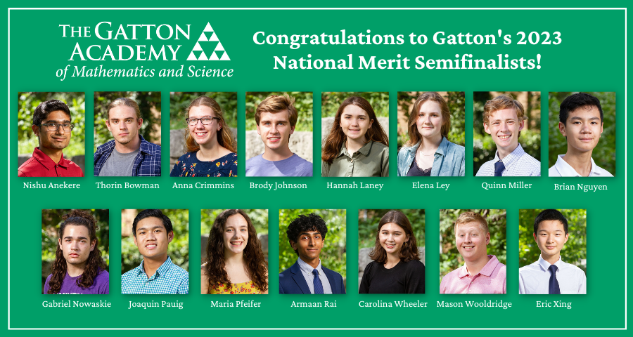 Congratulations to Gatton's 2023 National Merit Semifinalists!