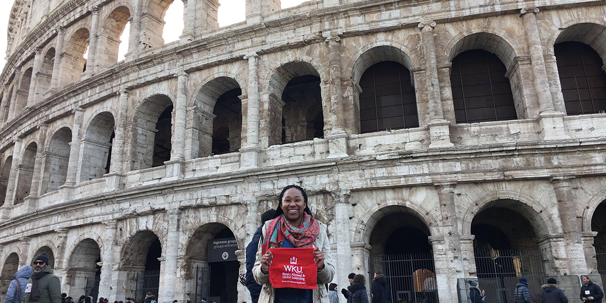 Ashley Murphy at the Colosseum in Rome