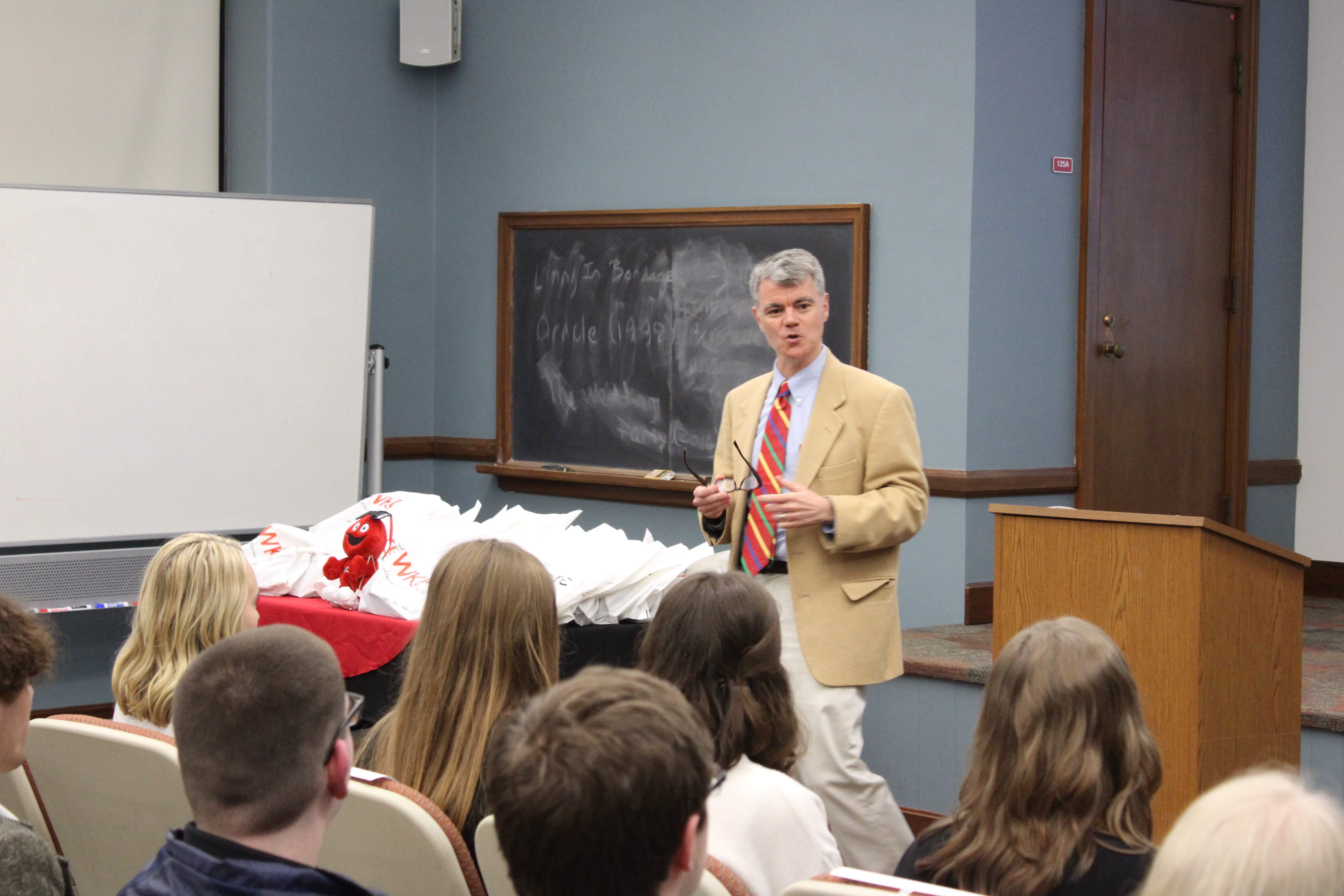 Department Head Dr. Hale speaking about the WKU English program