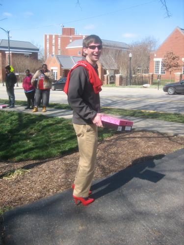 WKU student, Matt Brown, is set to go...his pumps are on!