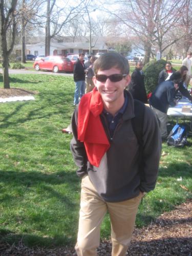 WKU student, Matt Brown, prepares to Walk-A-Mile In Her Shoes