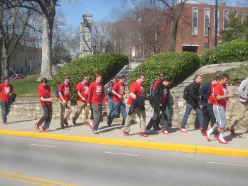 WKU men supporting Walk-A-Mile In Her Shoes 2013