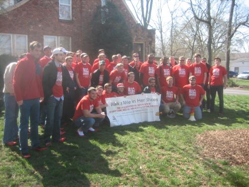 WKU men supporting Walk-A-Mile In Her Shoes 2013