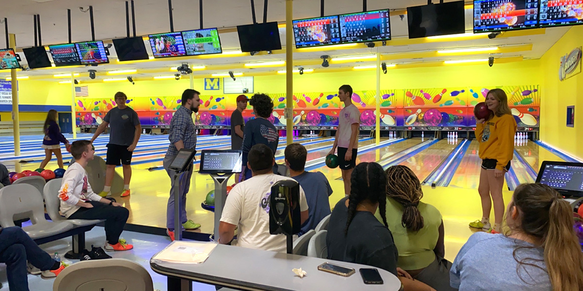 Business LLC students go bowling