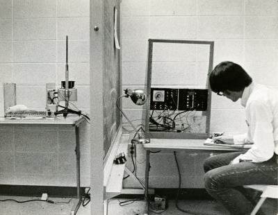 A research assistant setting up a study. 