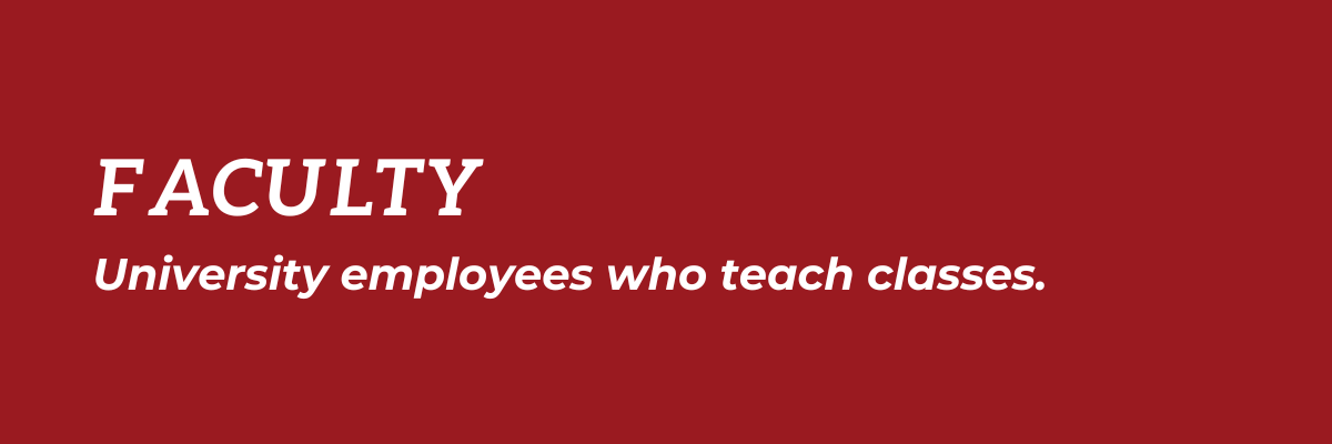 Faculty: university employees who teach classes