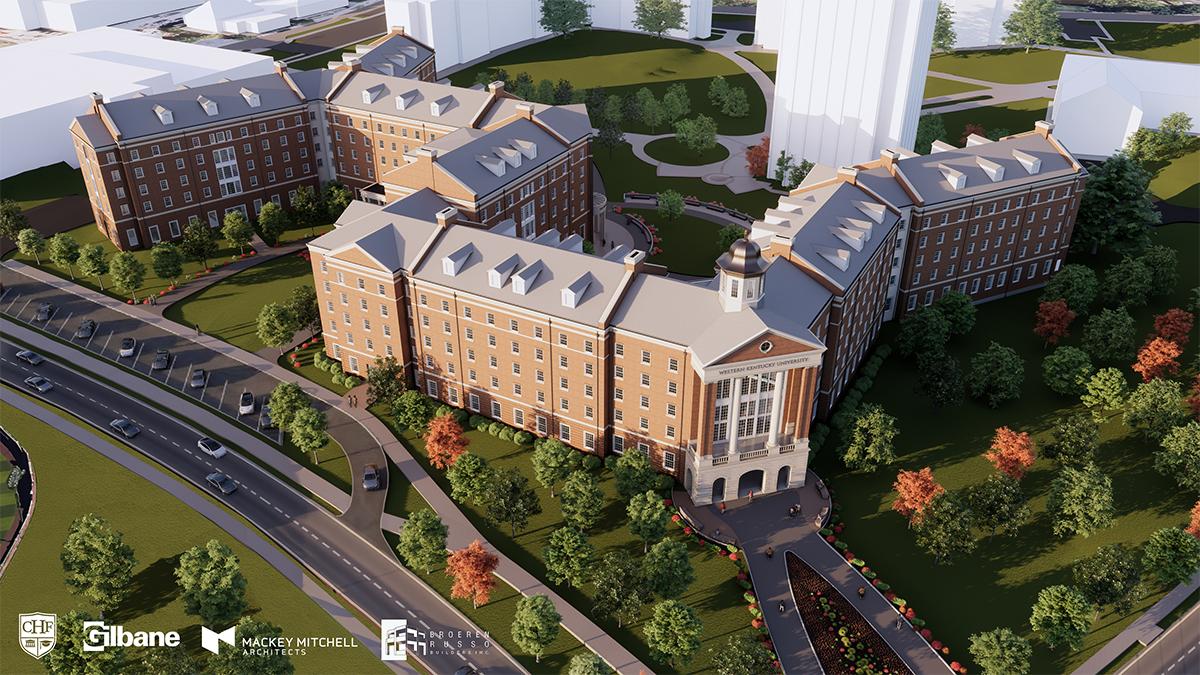 Aerial of WKU's new residence hall, opening fall 2028