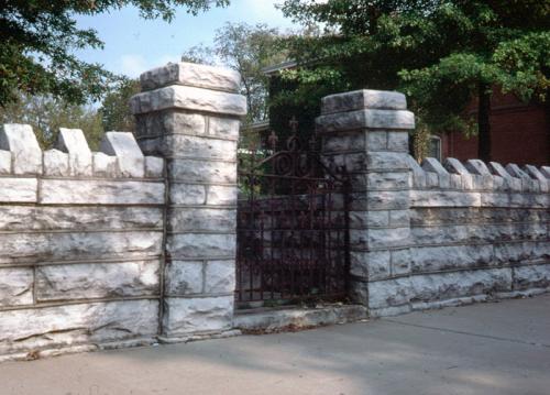 Gate & Rock Wall, St. Joseph Catholic Church, Bowling Green, KY (Fe13)