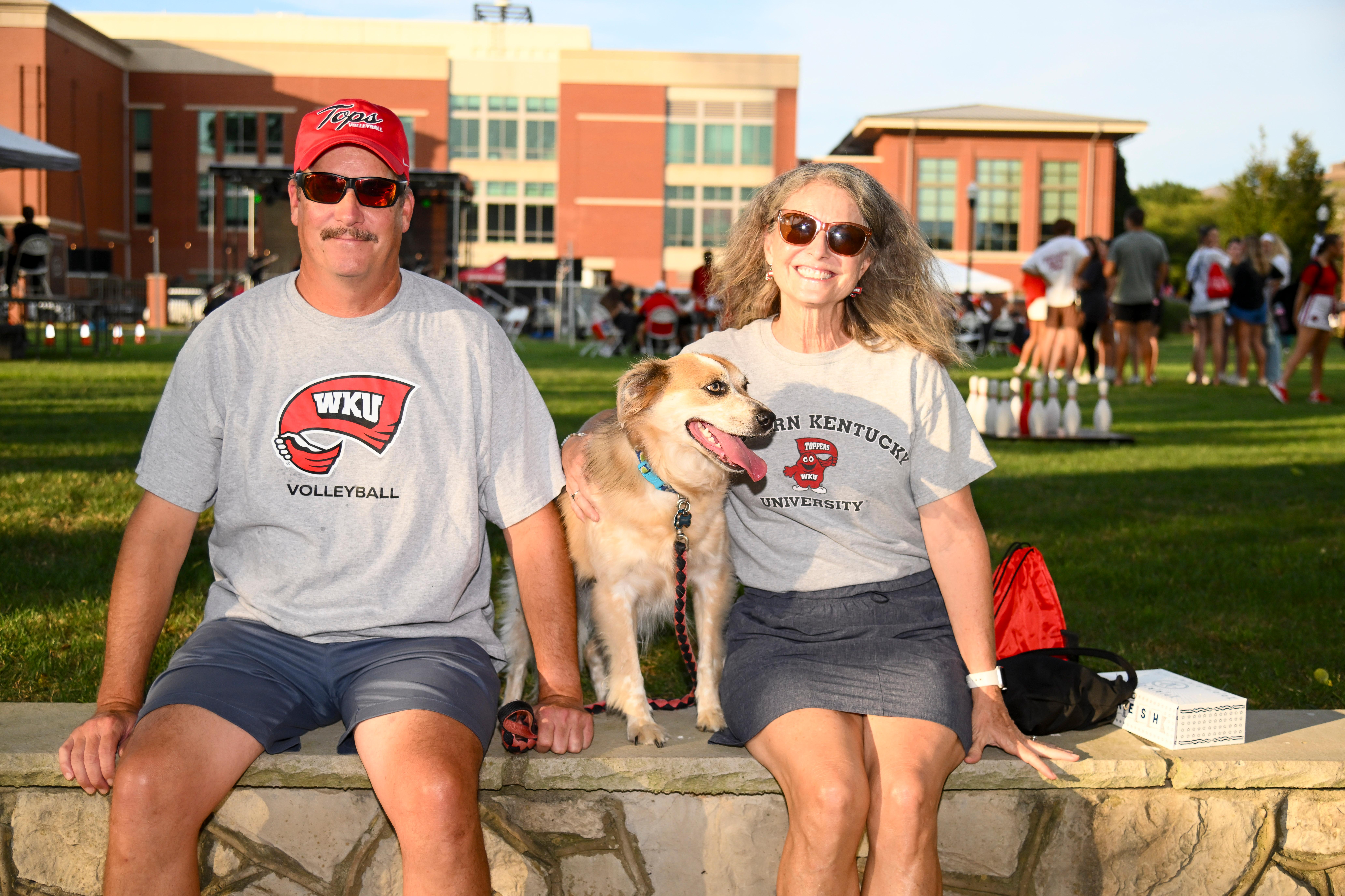Family posing for a group photo at Topper Fest