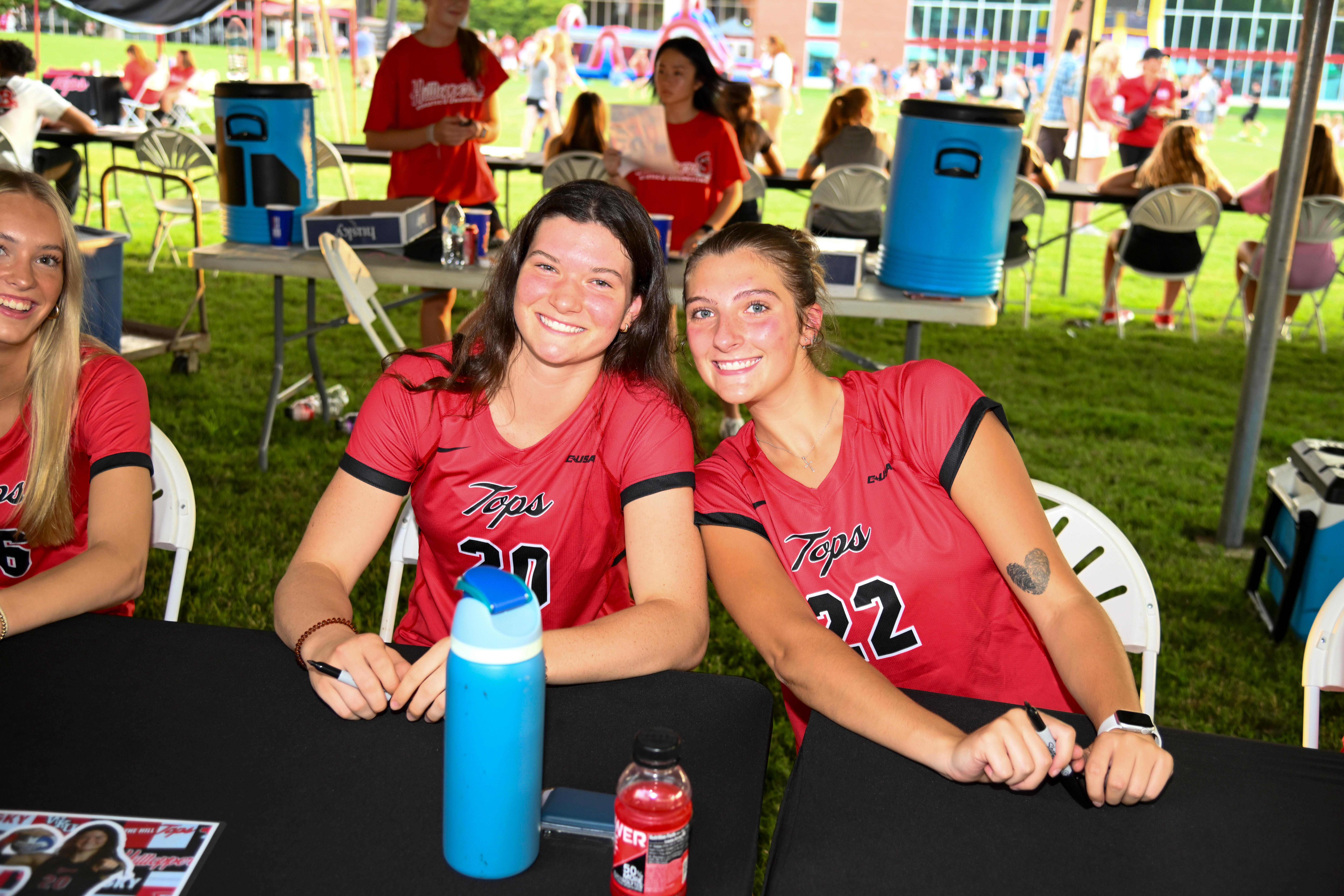 WKU student-athletes posing for a group photo at Topper Fest